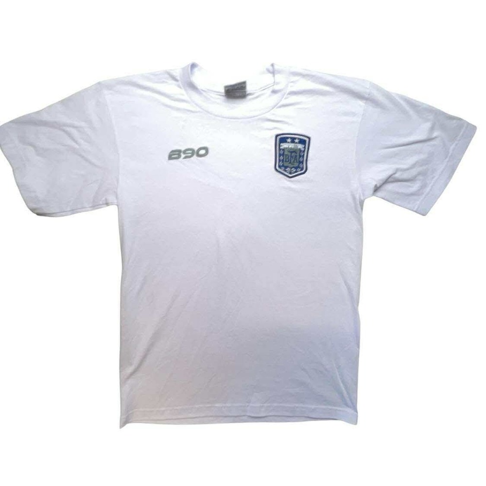 B90 Pro‎ Athletic Soccer T-Shirt White Blue Graphic Tee Men's Size M